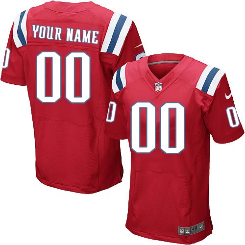 Nike New England Patriots Customized Red Stitched Elite Men's NFL Jersey